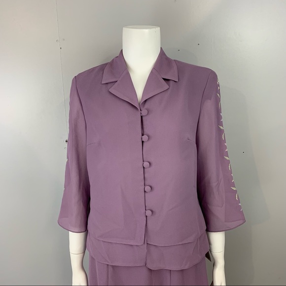 New! Vintage Nancy Michaels Skirt Suit Set skirt Jacket Shirt Top - Picture 2 of 14